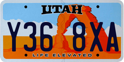 UT license plate Y368XA
