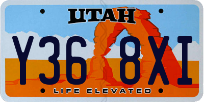 UT license plate Y368XI