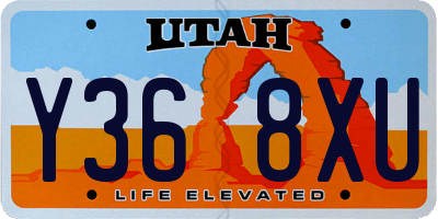 UT license plate Y368XU