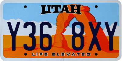 UT license plate Y368XY