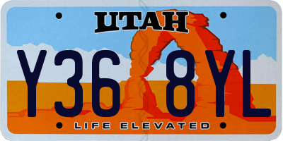 UT license plate Y368YL