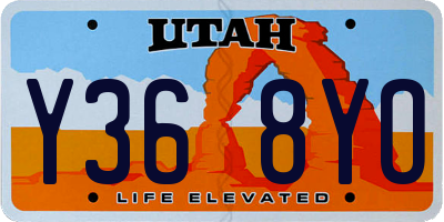 UT license plate Y368YO
