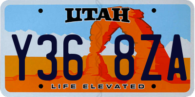 UT license plate Y368ZA