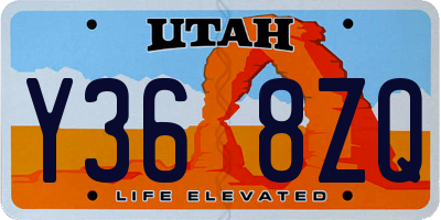 UT license plate Y368ZQ