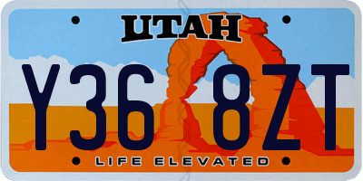 UT license plate Y368ZT