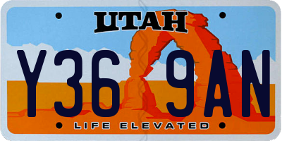 UT license plate Y369AN