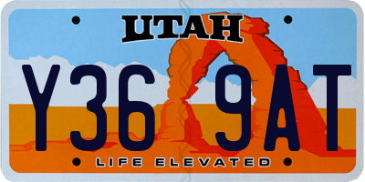 UT license plate Y369AT