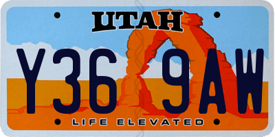 UT license plate Y369AW