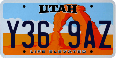 UT license plate Y369AZ