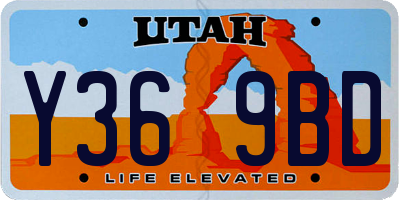 UT license plate Y369BD