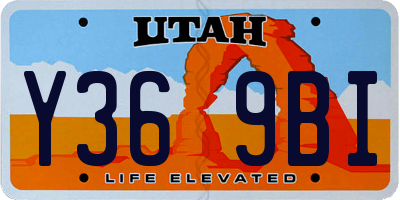 UT license plate Y369BI