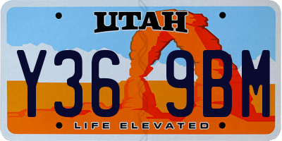UT license plate Y369BM