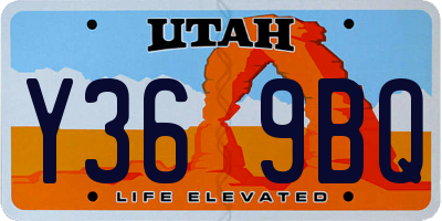 UT license plate Y369BQ