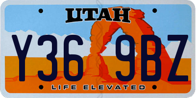 UT license plate Y369BZ
