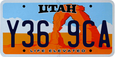 UT license plate Y369CA