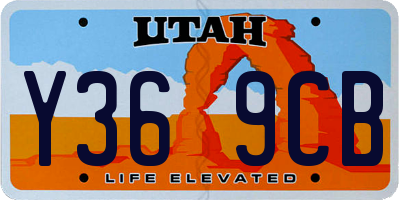 UT license plate Y369CB