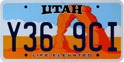 UT license plate Y369CI
