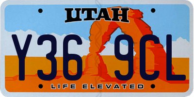 UT license plate Y369CL