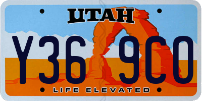 UT license plate Y369CO