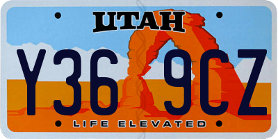 UT license plate Y369CZ