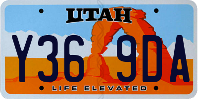 UT license plate Y369DA