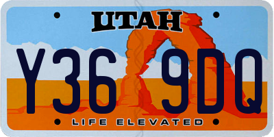 UT license plate Y369DQ