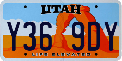 UT license plate Y369DY