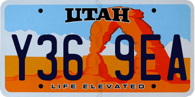 UT license plate Y369EA