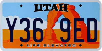 UT license plate Y369ED