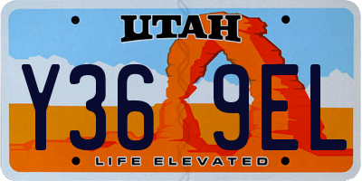 UT license plate Y369EL