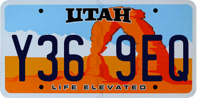UT license plate Y369EQ