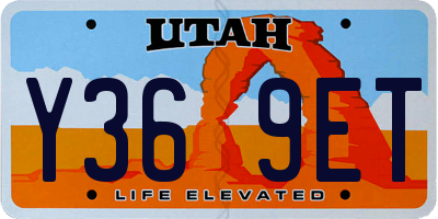 UT license plate Y369ET