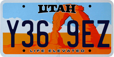 UT license plate Y369EZ