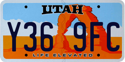 UT license plate Y369FC