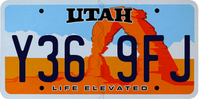UT license plate Y369FJ