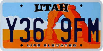 UT license plate Y369FM