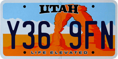 UT license plate Y369FN