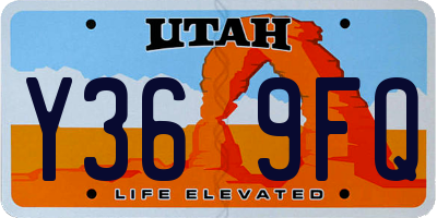 UT license plate Y369FQ