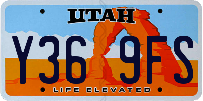 UT license plate Y369FS