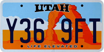 UT license plate Y369FT