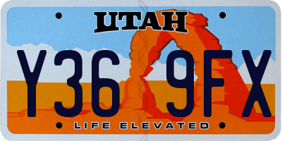 UT license plate Y369FX