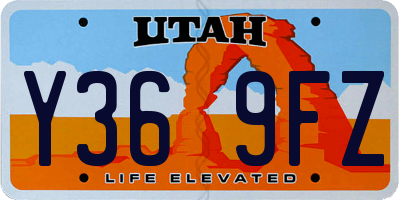 UT license plate Y369FZ