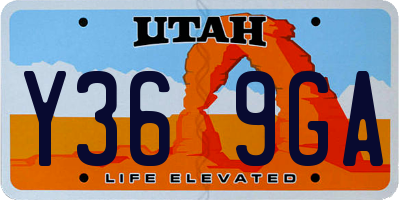 UT license plate Y369GA