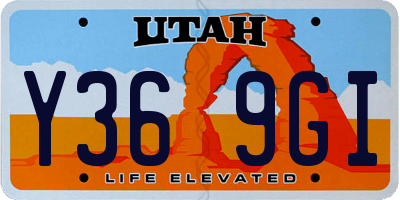 UT license plate Y369GI