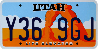 UT license plate Y369GJ