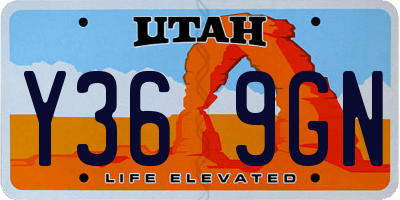 UT license plate Y369GN
