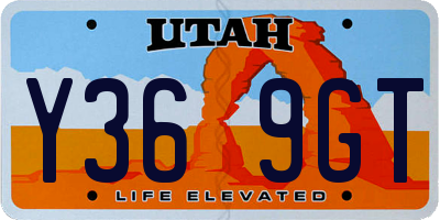 UT license plate Y369GT