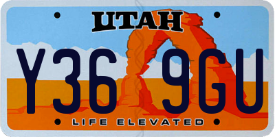 UT license plate Y369GU