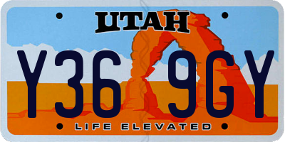 UT license plate Y369GY