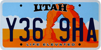 UT license plate Y369HA